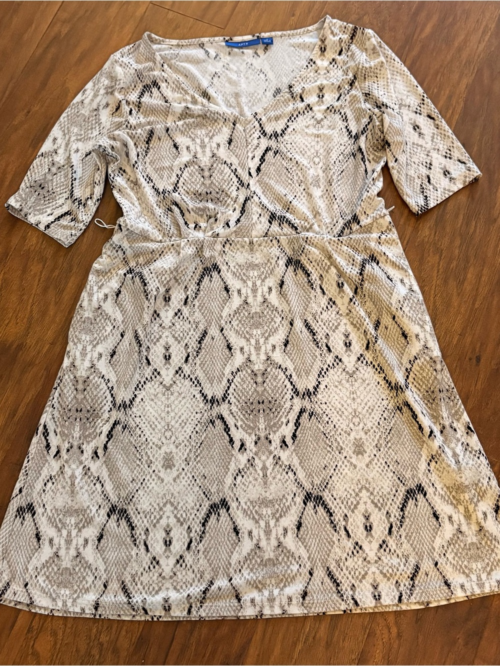 Animal Print V-Neck A-Line Dress